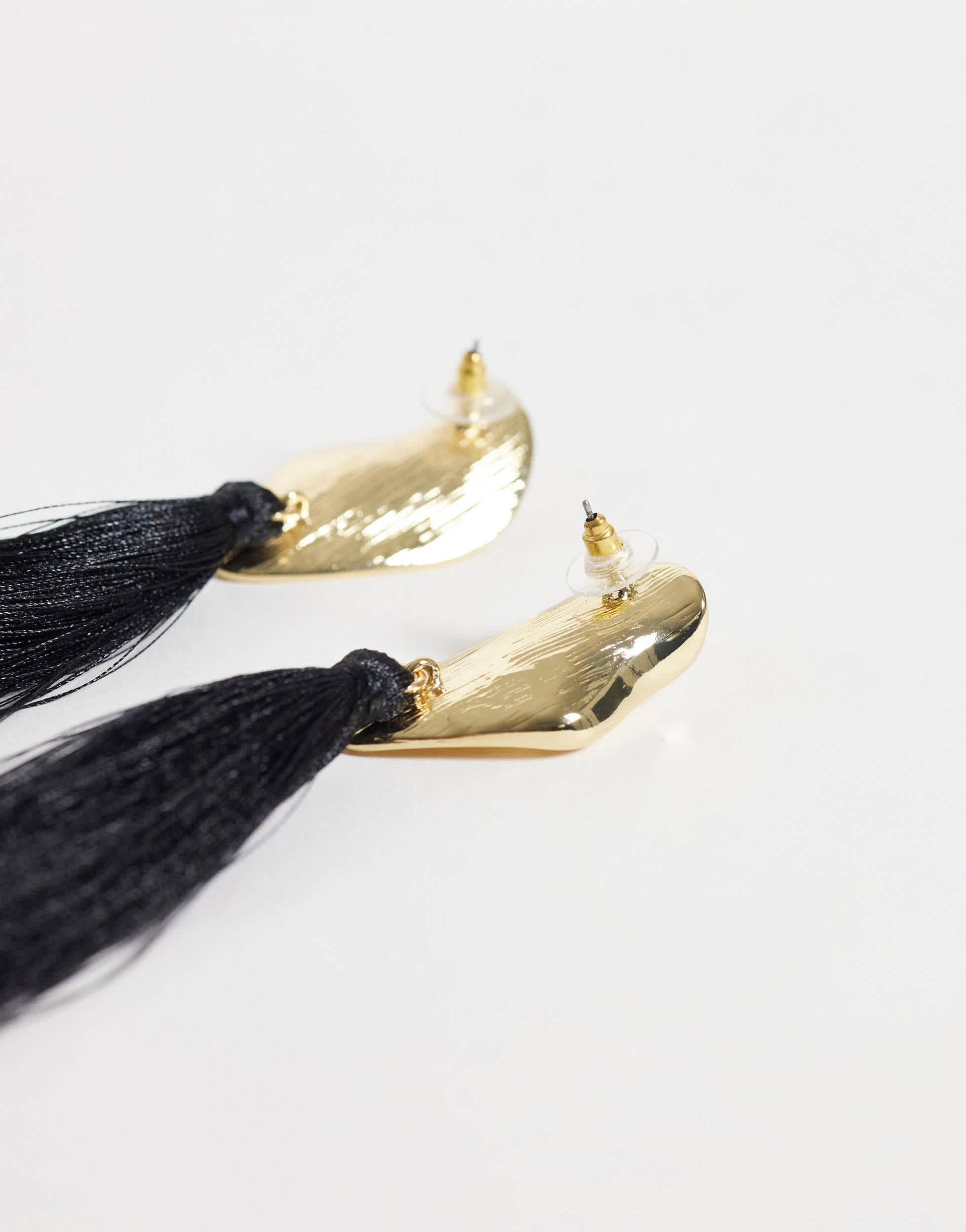 Topshop Emil tassel statement earring in black