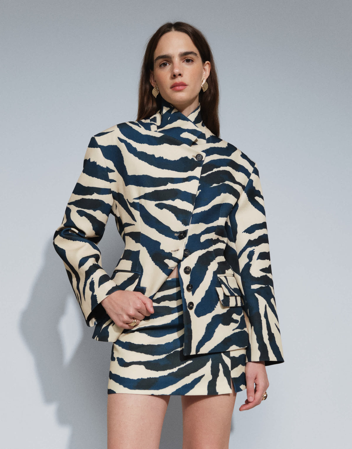Topshop co-ord zebra tailored mini skirt in zebra