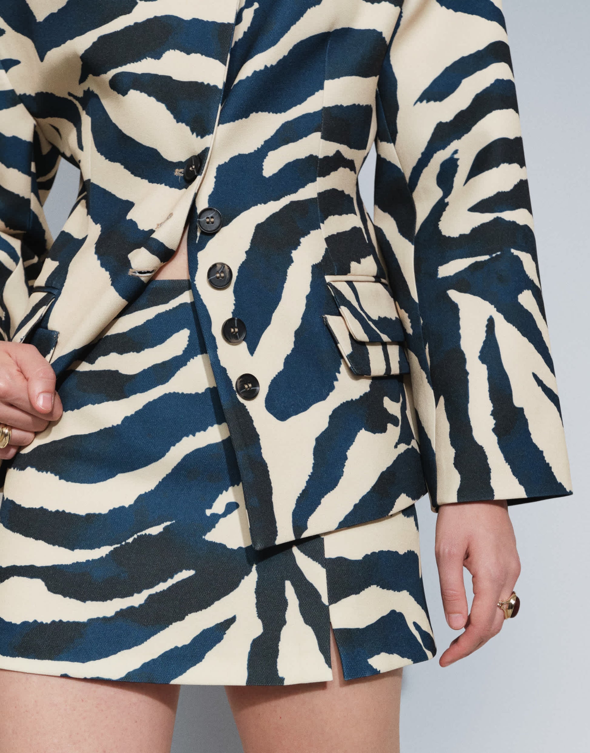 Topshop co-ord zebra tailored mini skirt in zebra