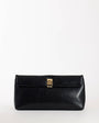 Topshop Amber oversized fold over clutch bag with gold hardware in black
