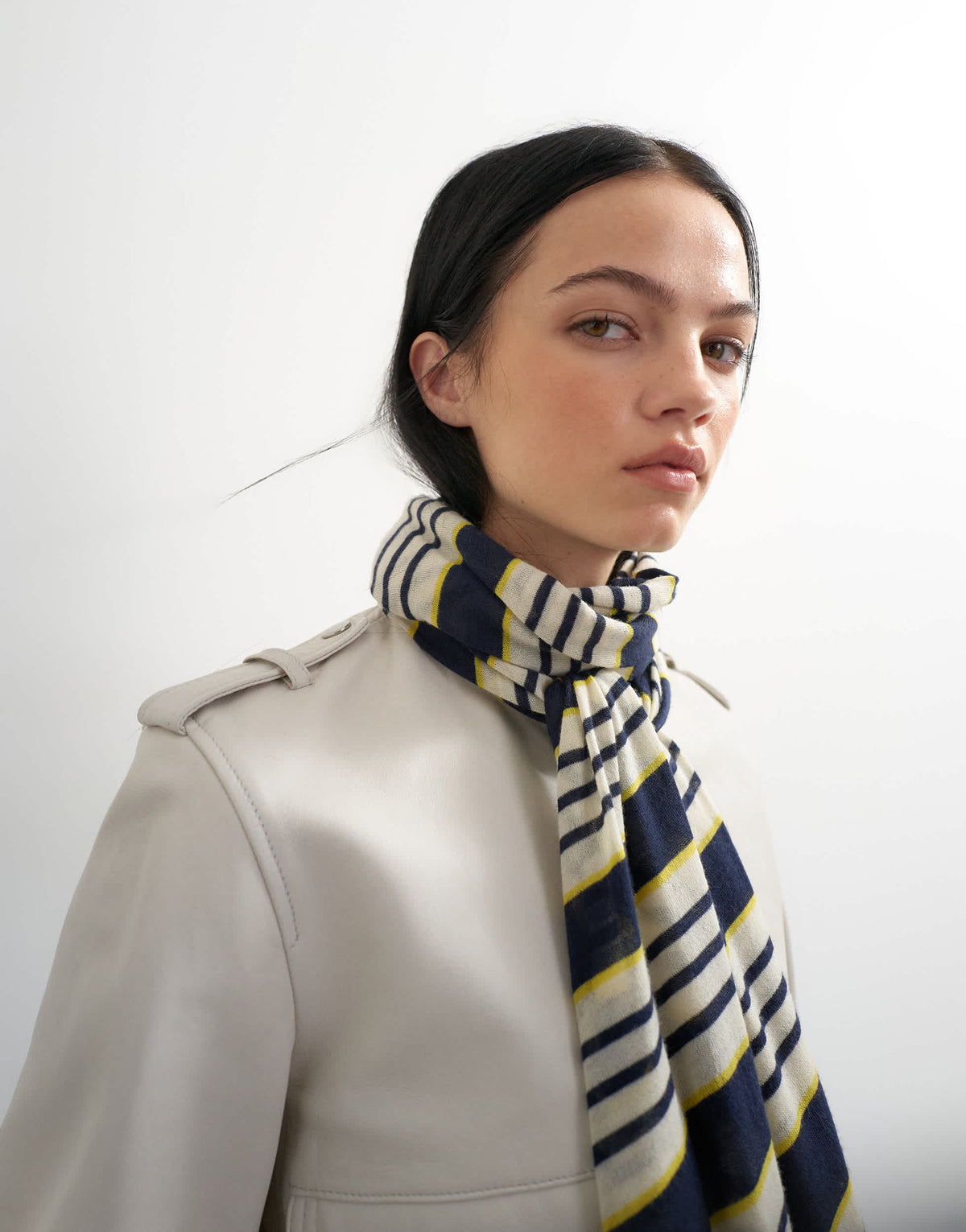 Topshop x Talia Byre merino wool scarf in white stripe
