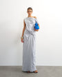 Topshop premium cotton rich jersey draped asymmetric maxi dress in grey marl