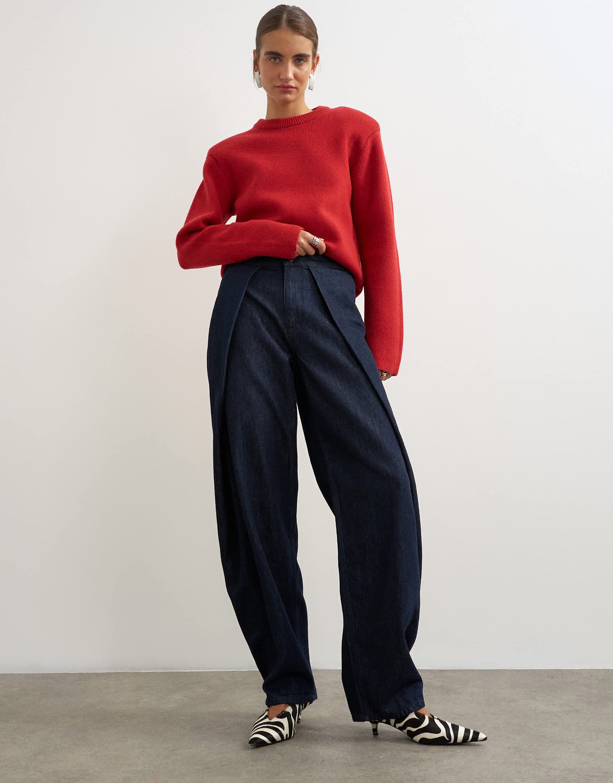 Topshop wrap front jean in indigo