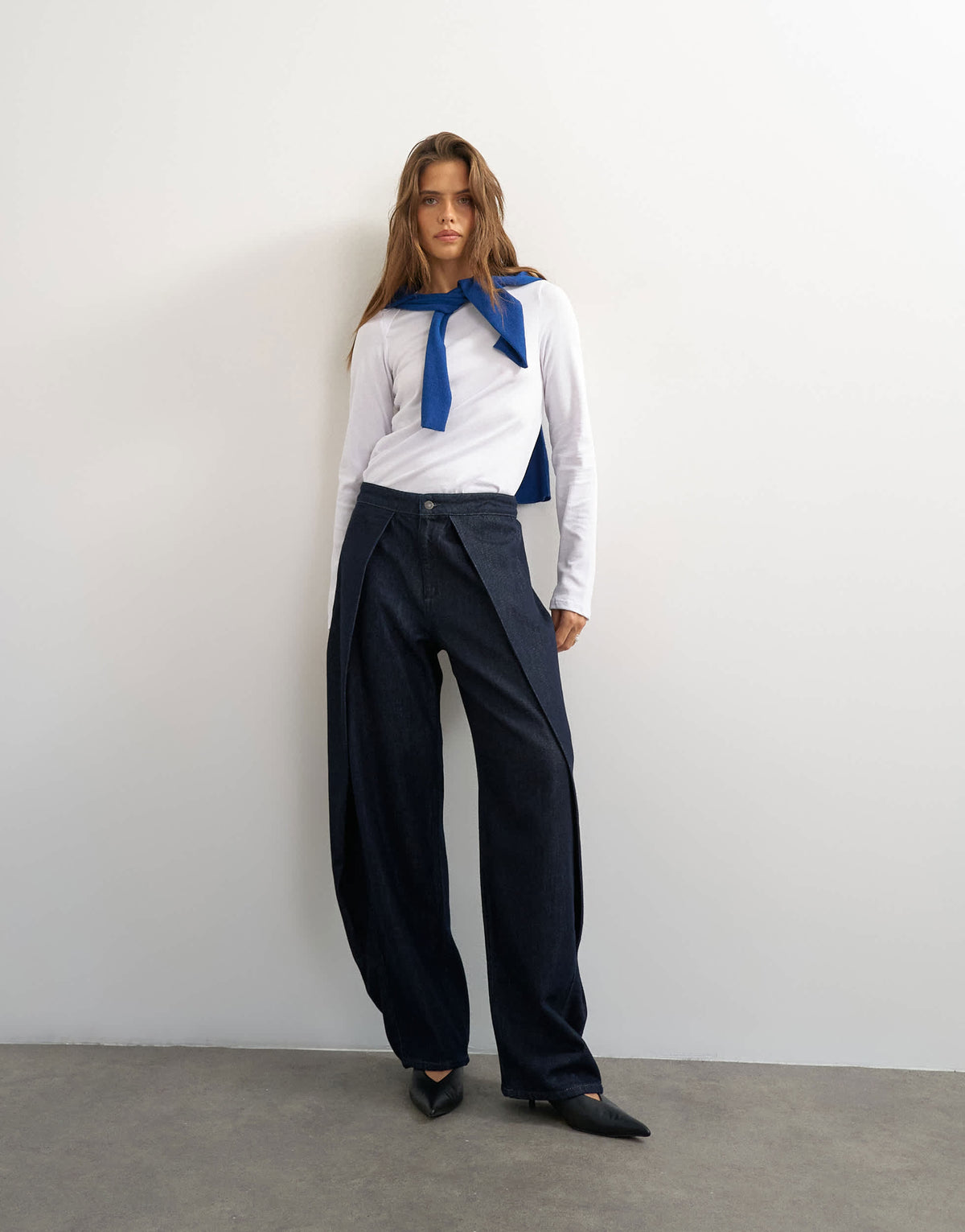 Topshop wrap front jean in indigo
