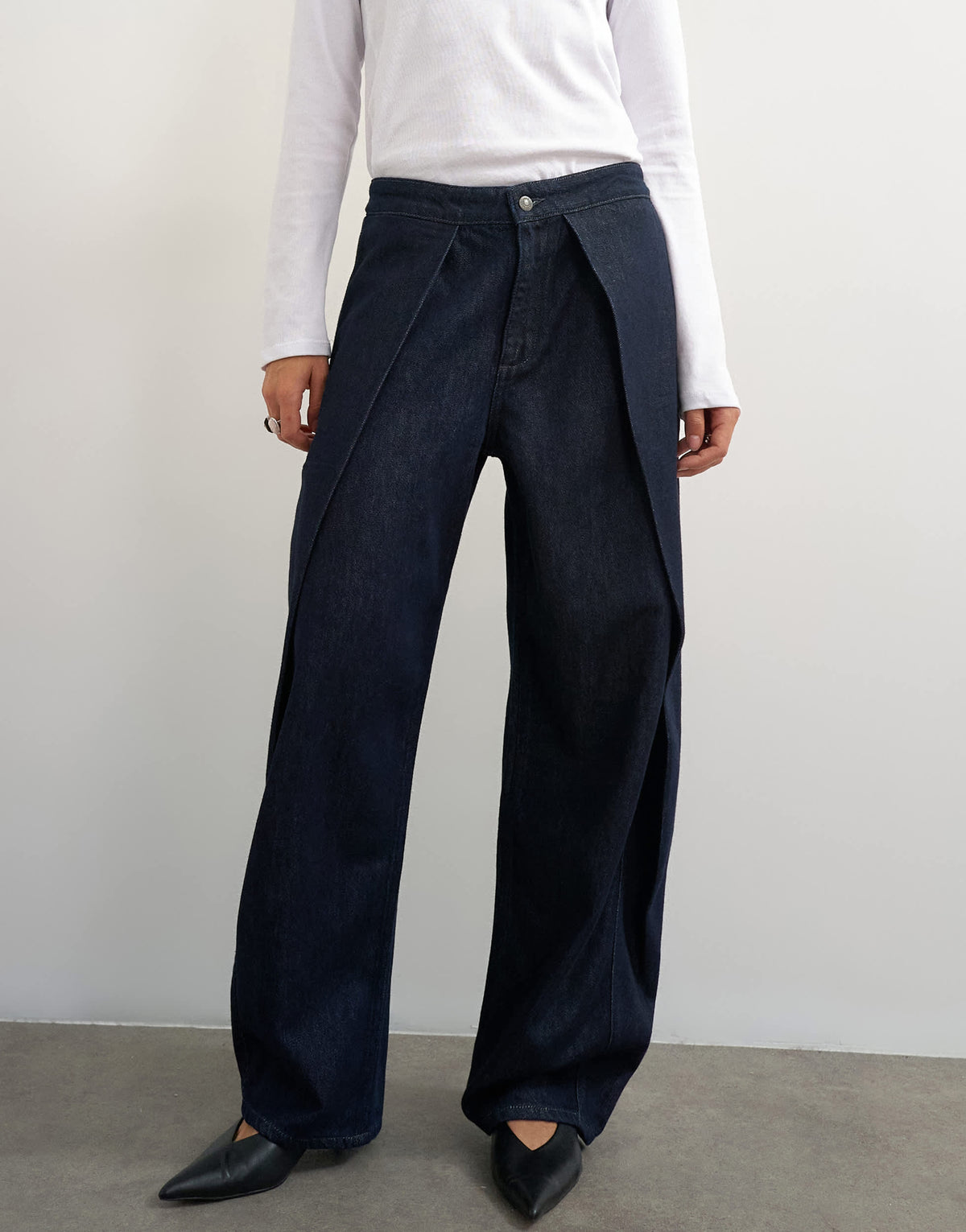 Topshop wrap front jean in indigo