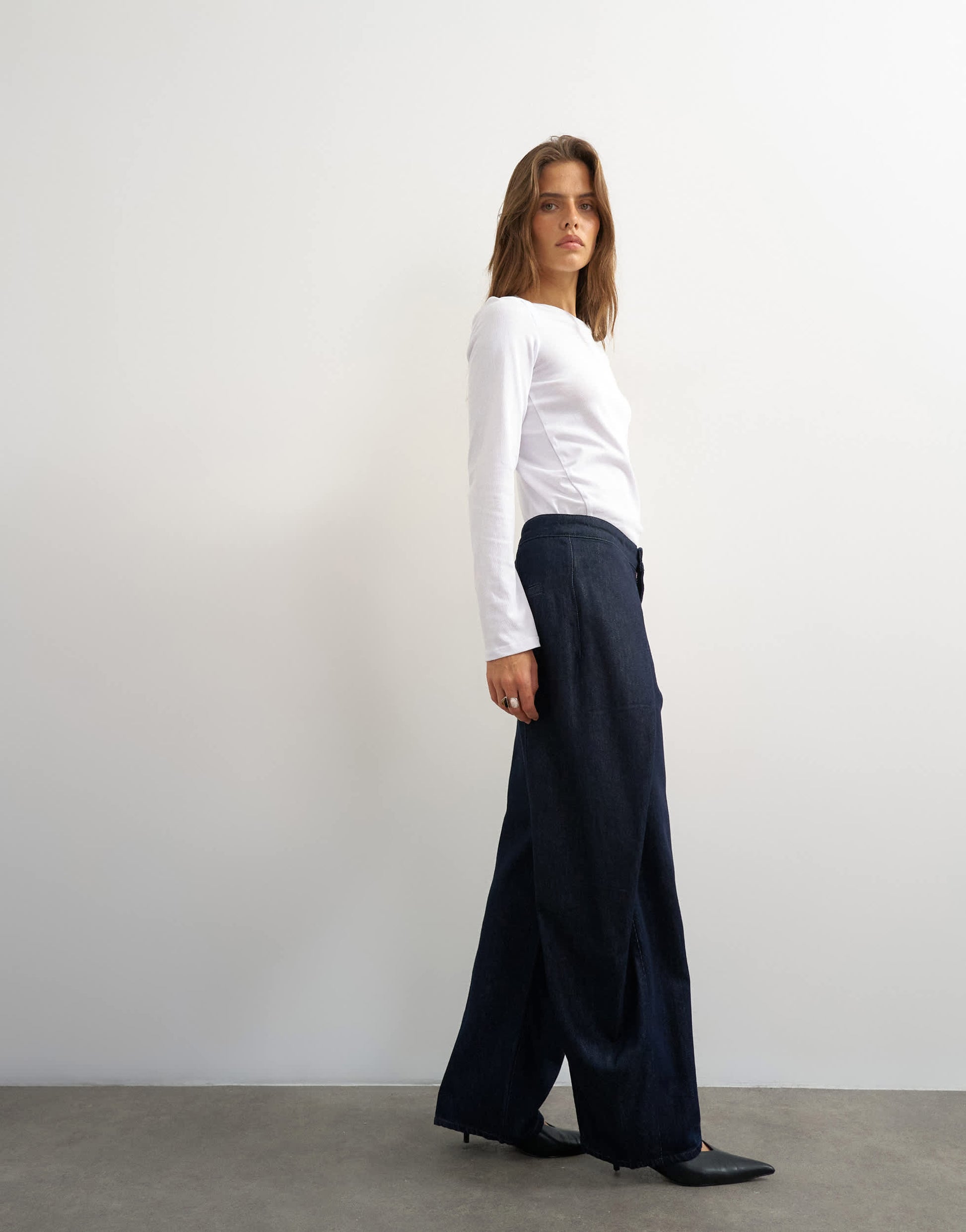 Topshop wrap front jean in indigo