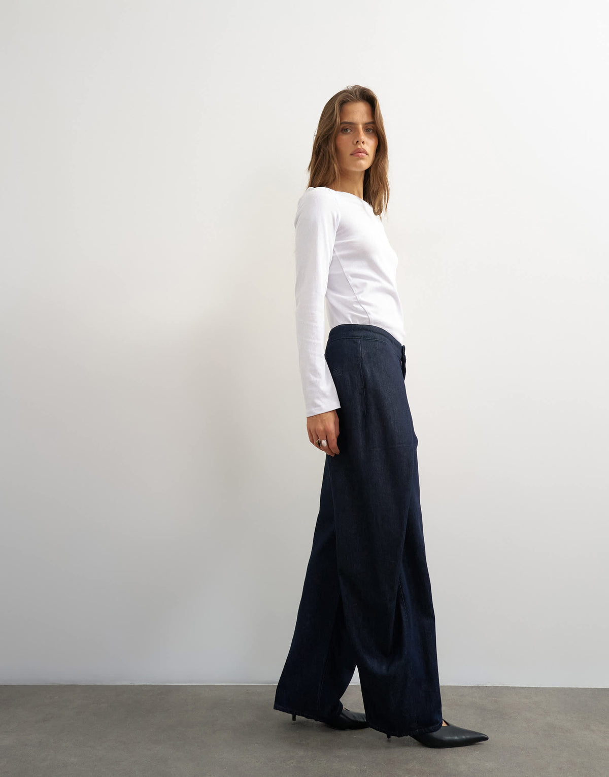 Topshop wrap front jean in indigo