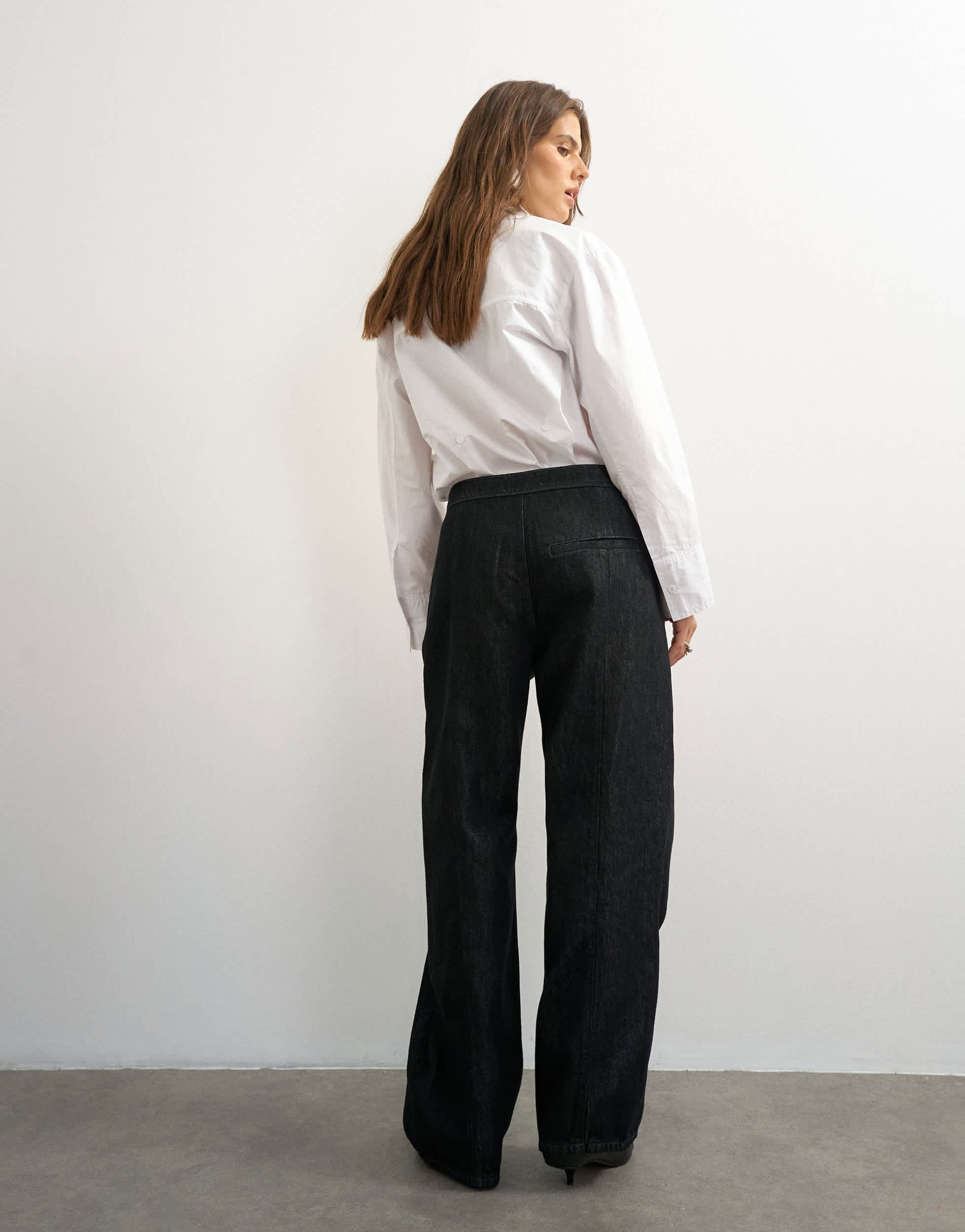 Topshop Wrap Front jean washed black