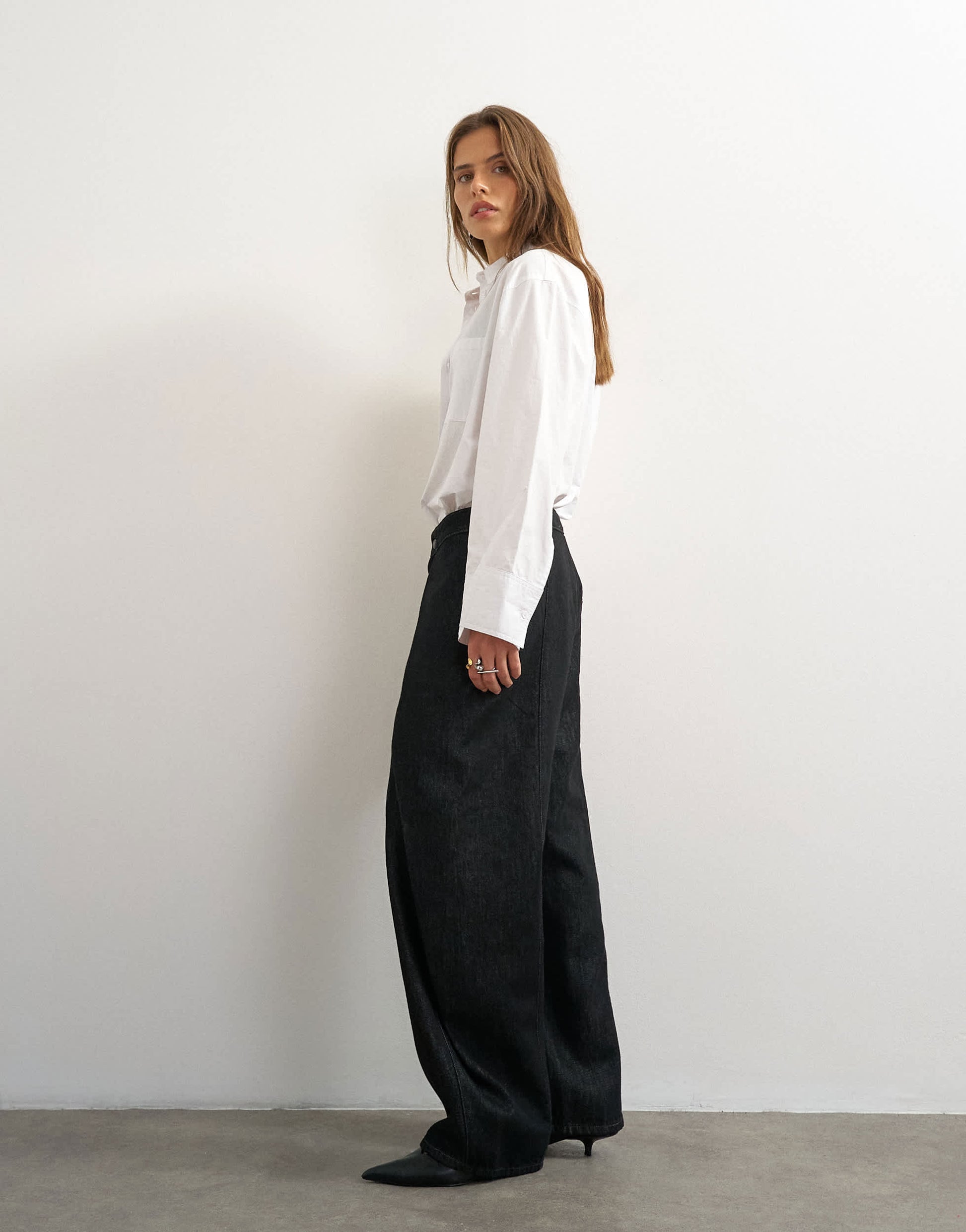 Topshop Wrap Front jean washed black