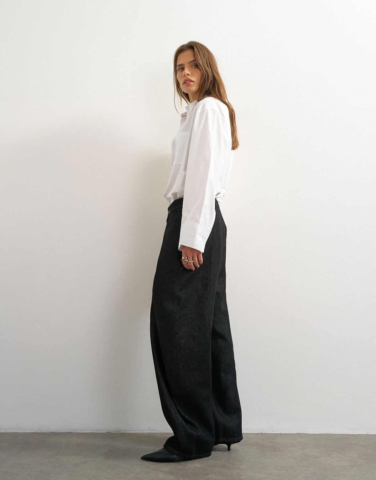 Topshop Wrap Front jean washed black