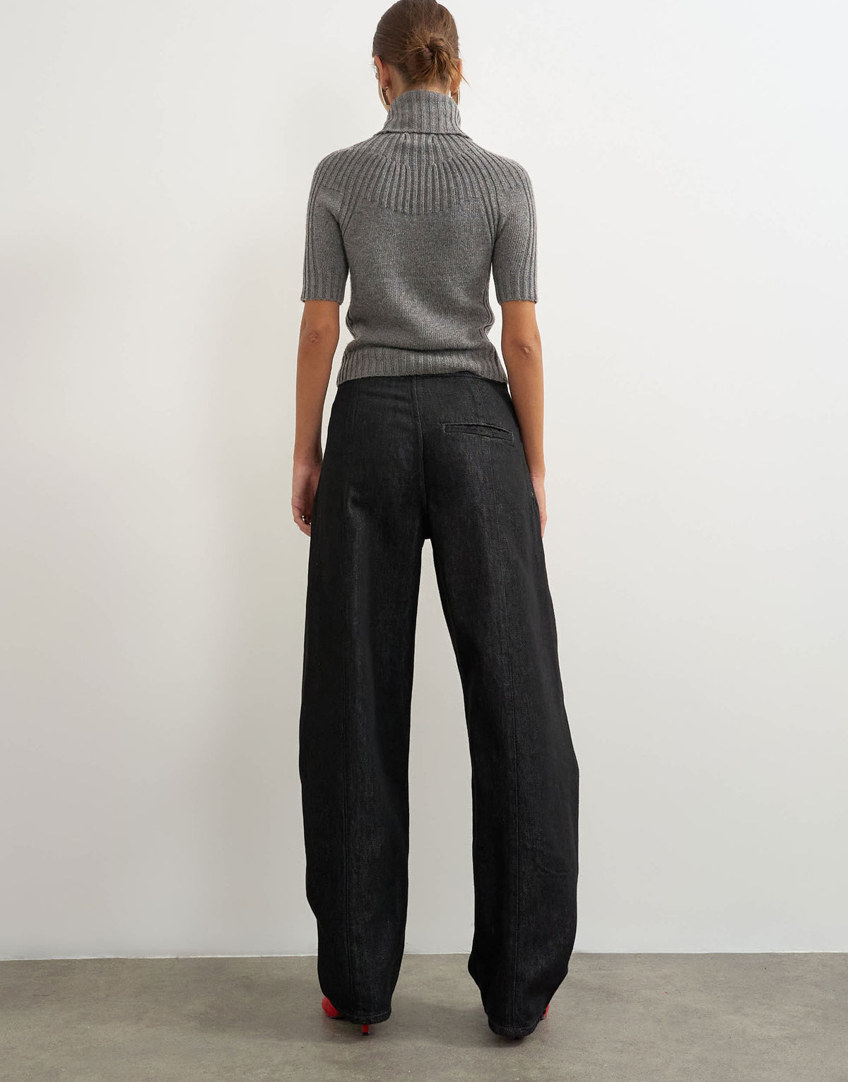 Topshop Wrap Front jean washed black