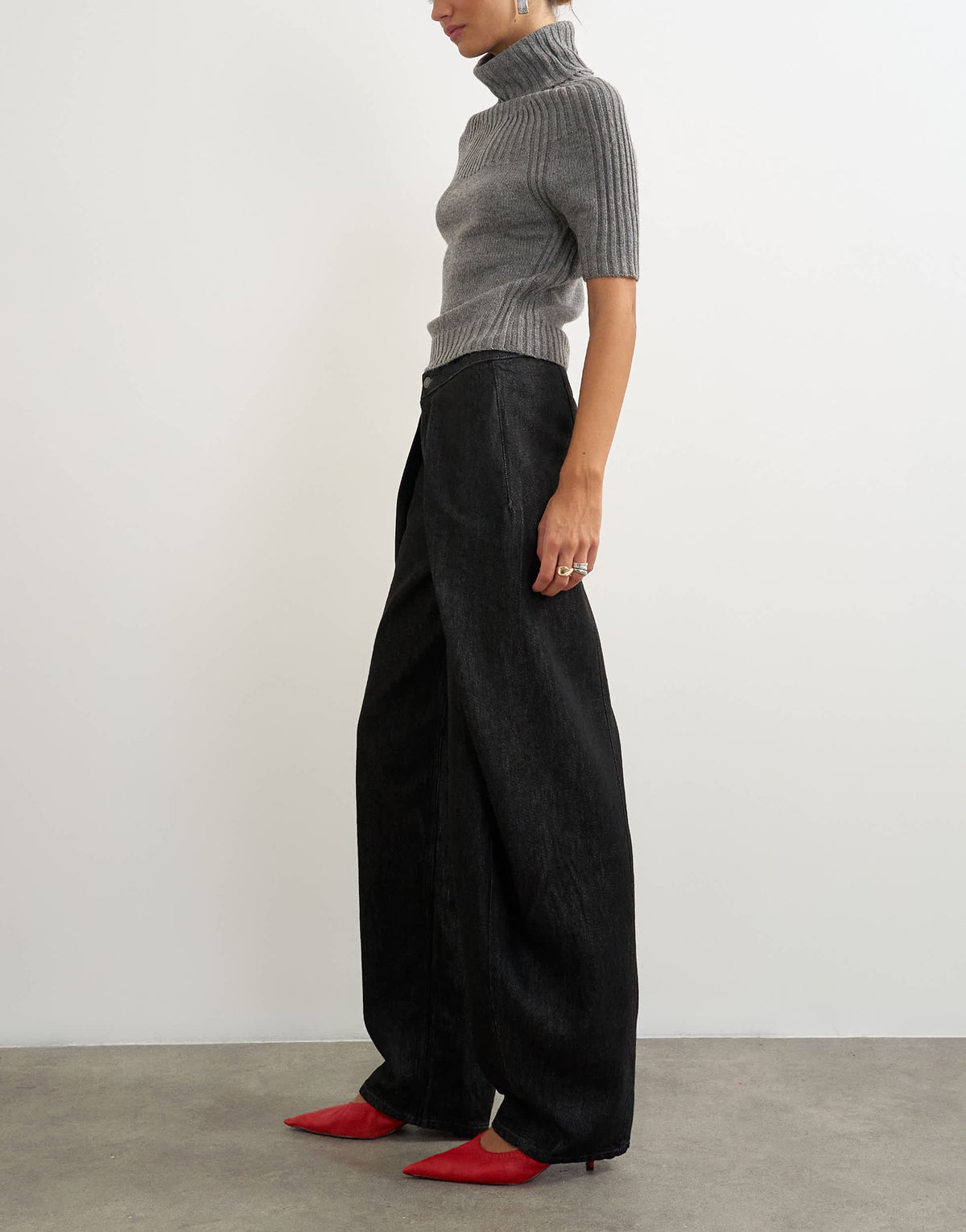 Topshop Wrap Front jean washed black