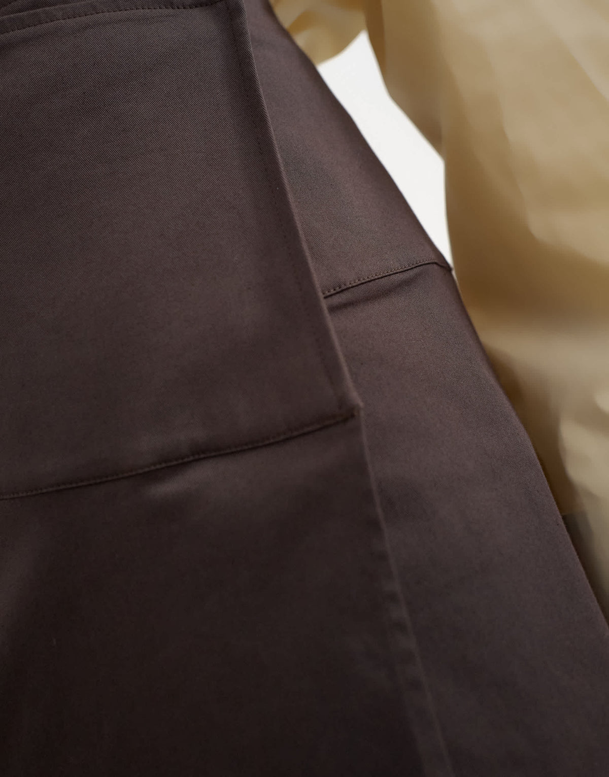 Topshop wrap waistband detail trench skirt in chocolate