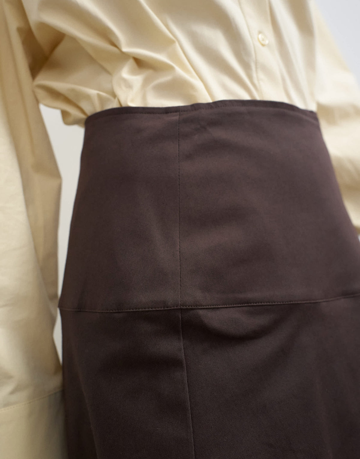 Topshop wrap waistband detail trench skirt in chocolate