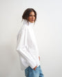 Topshop funnel neck shirt in white