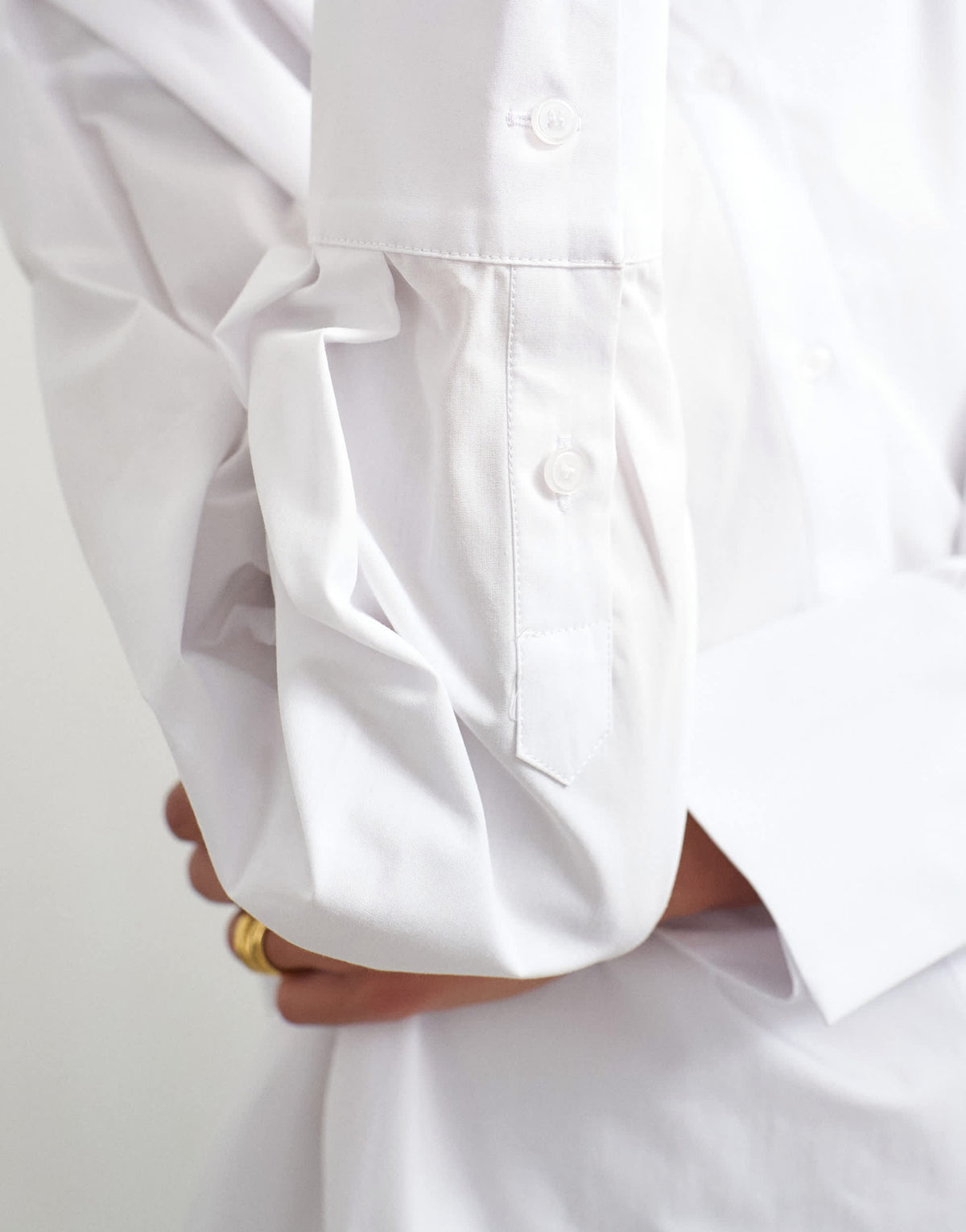 Topshop funnel neck shirt in white