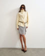 Topshop funnel neck shirt in buttermilk