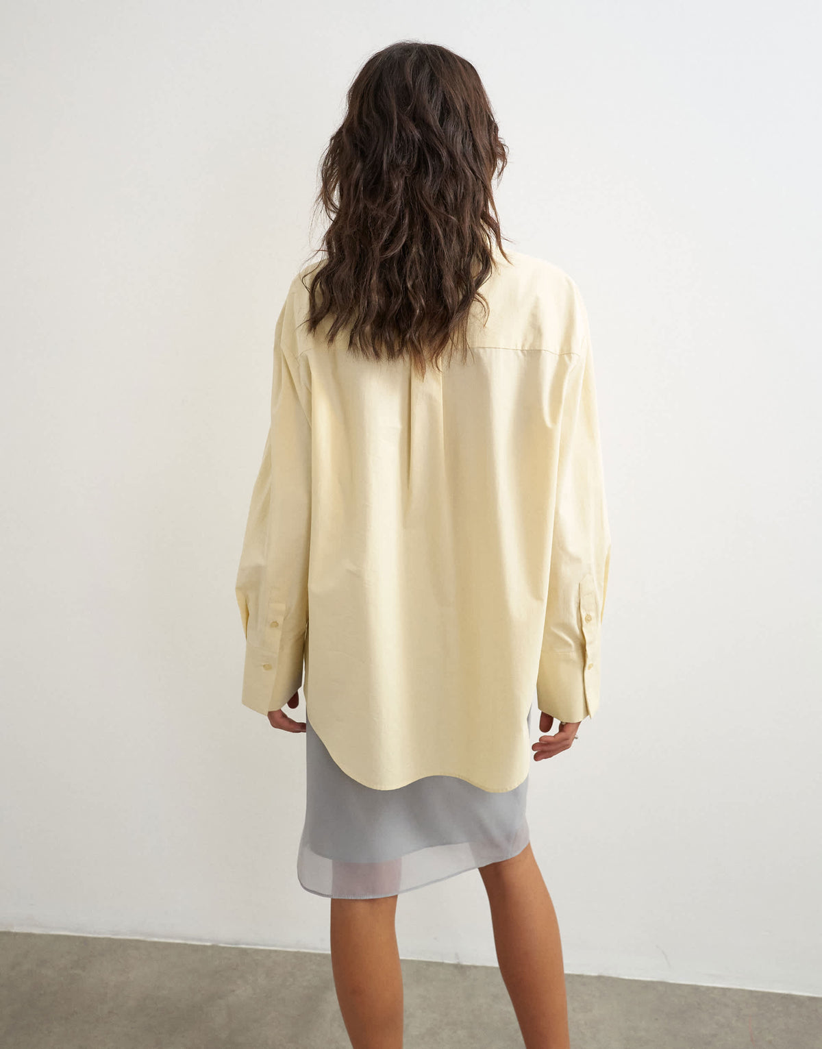 Topshop funnel neck shirt in buttermilk
