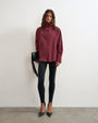 Topshop funnel neck shirt in fig