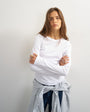 Topshop asymmetric long sleeve t-shirt in white