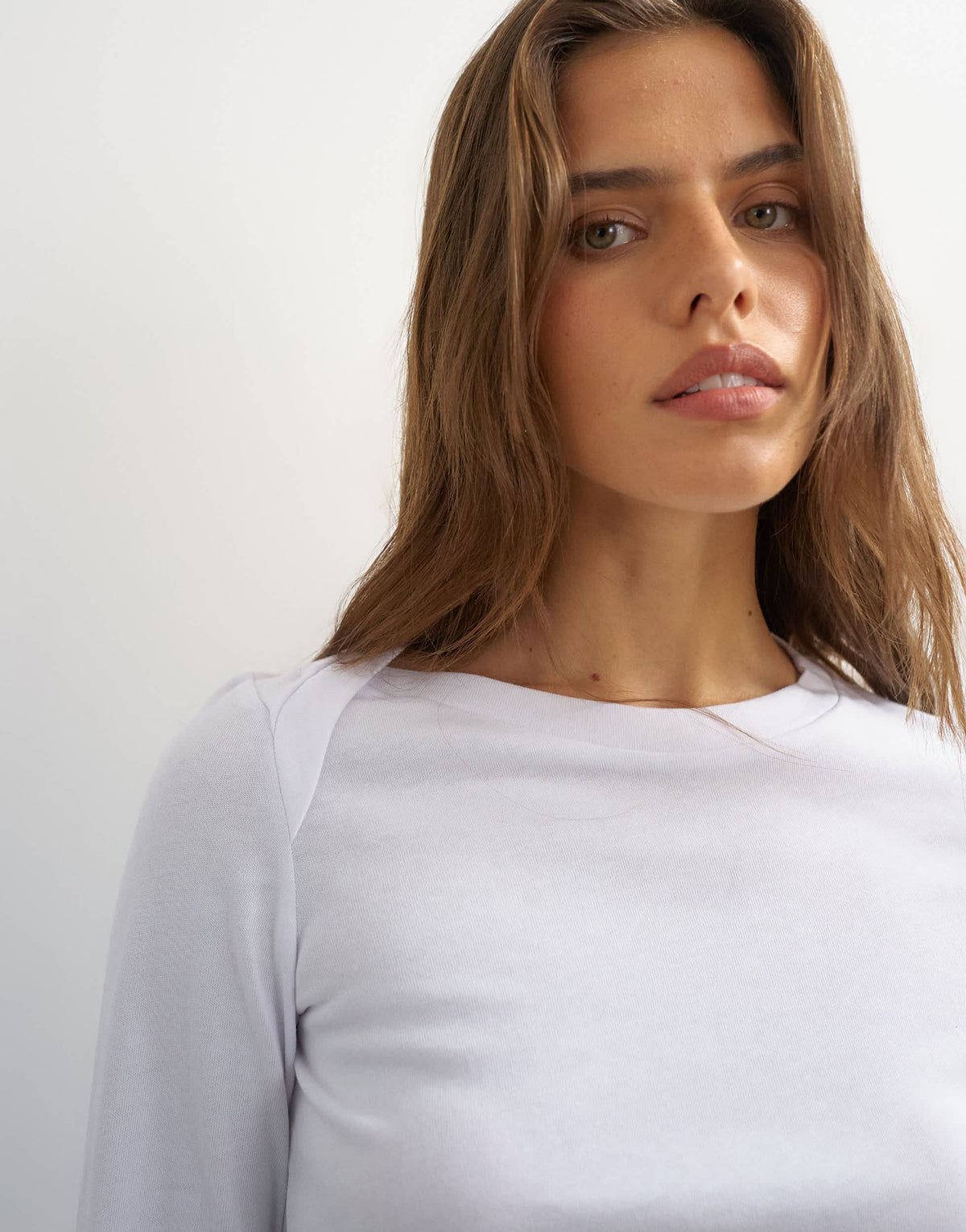Topshop asymmetric long sleeve t-shirt in white