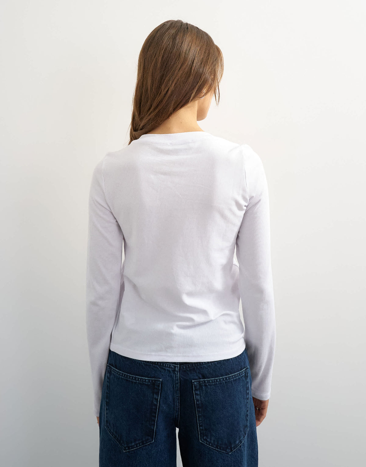 Topshop asymmetric long sleeve t-shirt in white