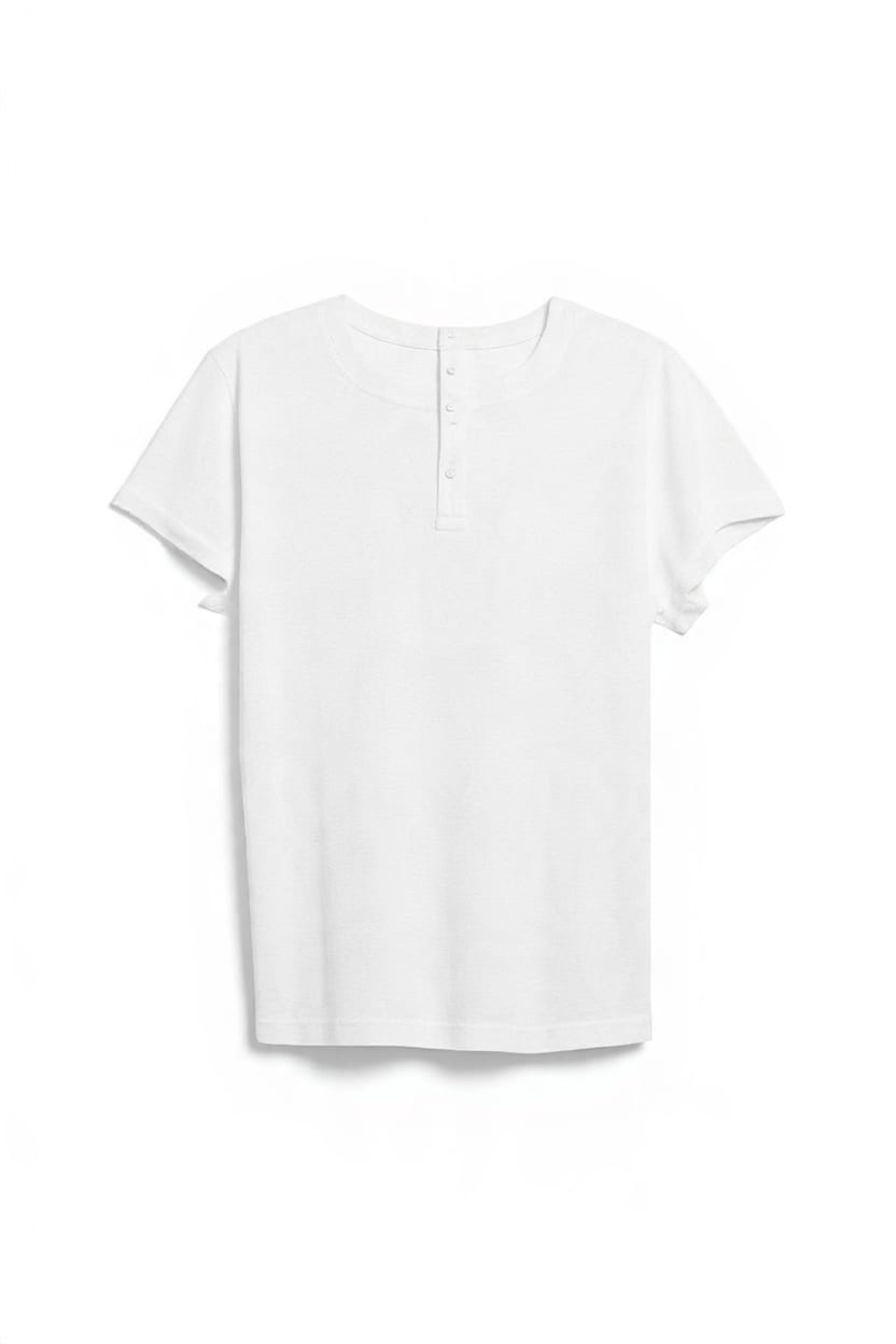 Topshop short sleeve henley in white