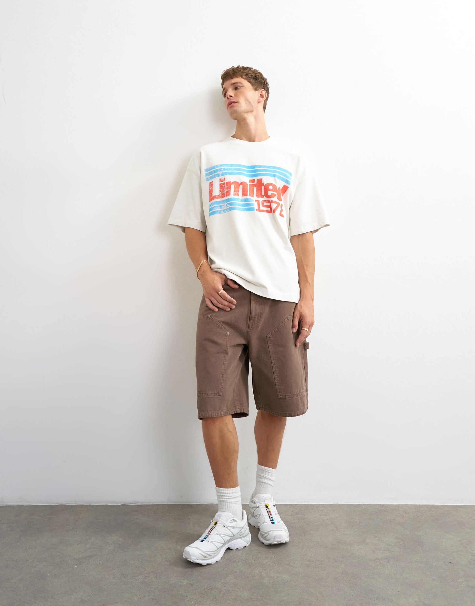 Topman relaxed fit vintage limited print t-shirt in ecru