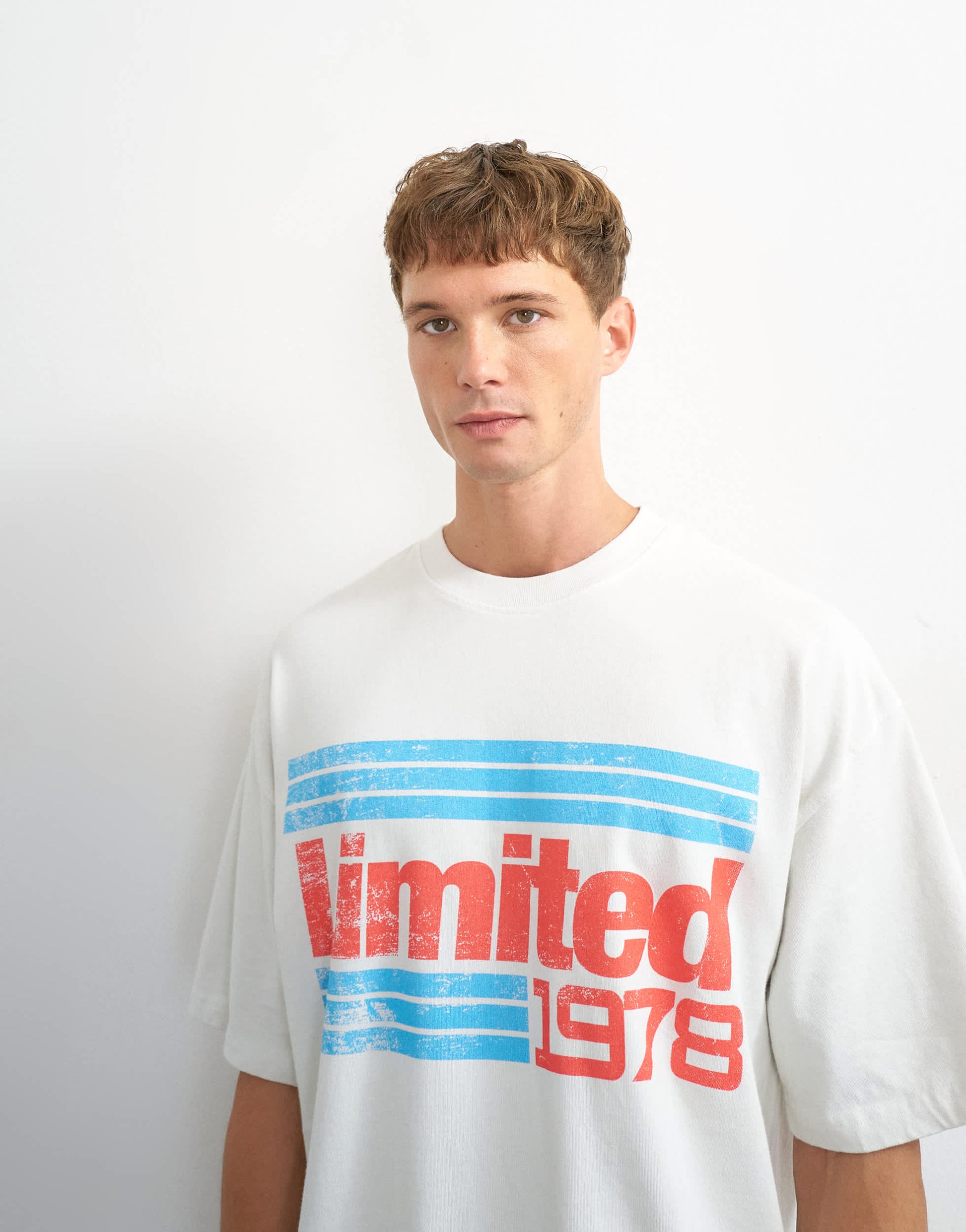 Topman relaxed fit vintage limited print t-shirt in ecru