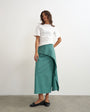 Topshop drape detail maxi skirt in green and blue check