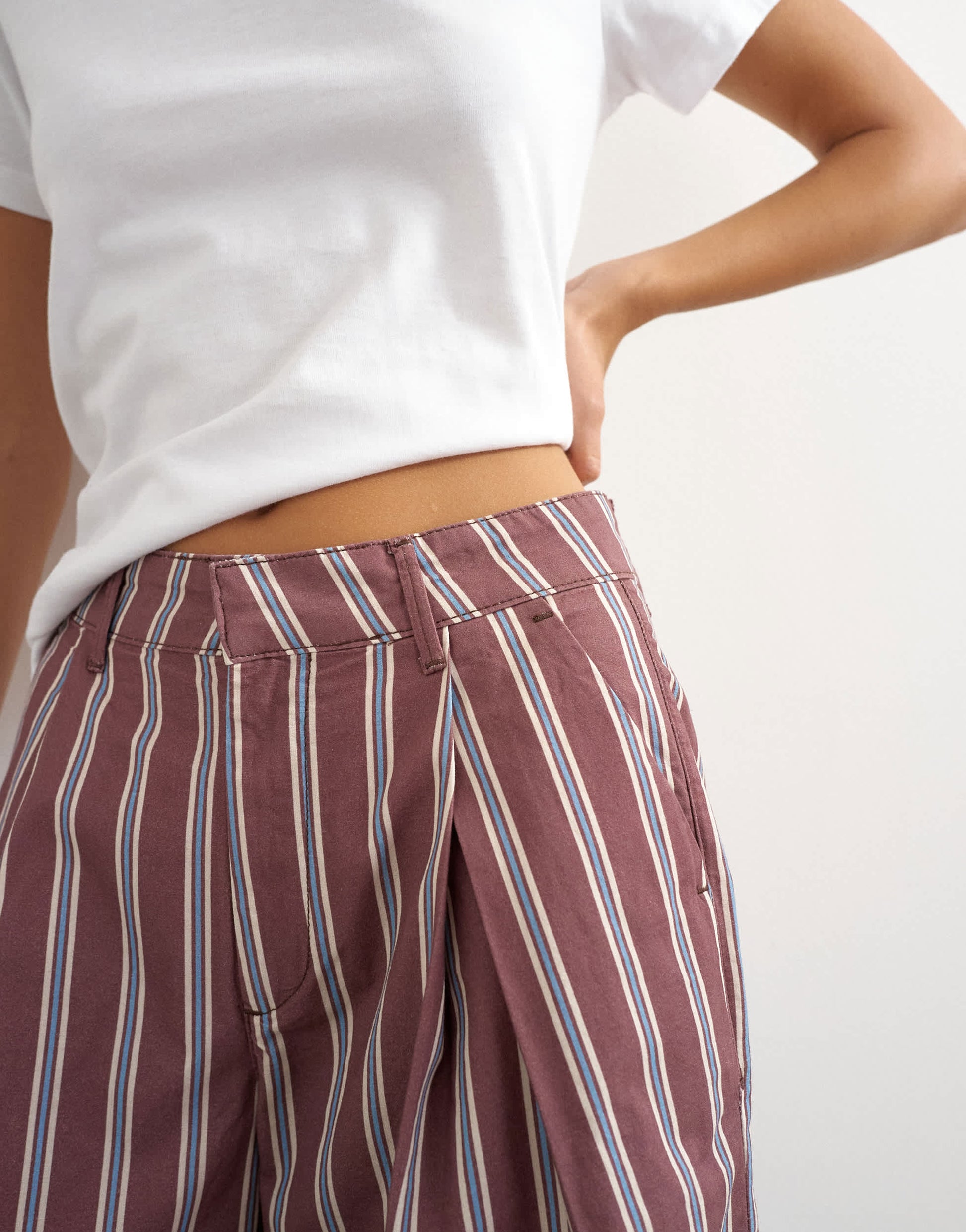 Topshop longline bermuda short in stripe