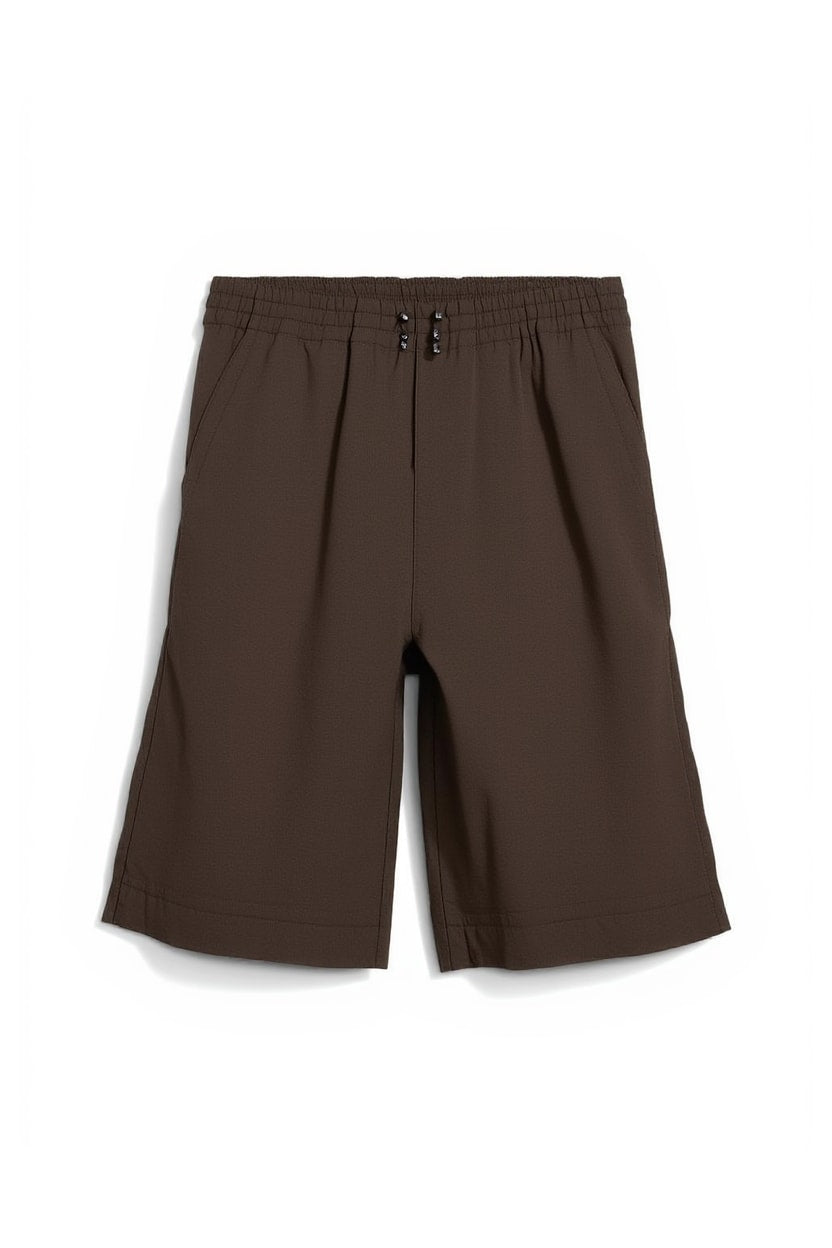 Topshop ripstop short with toggle detail in brown