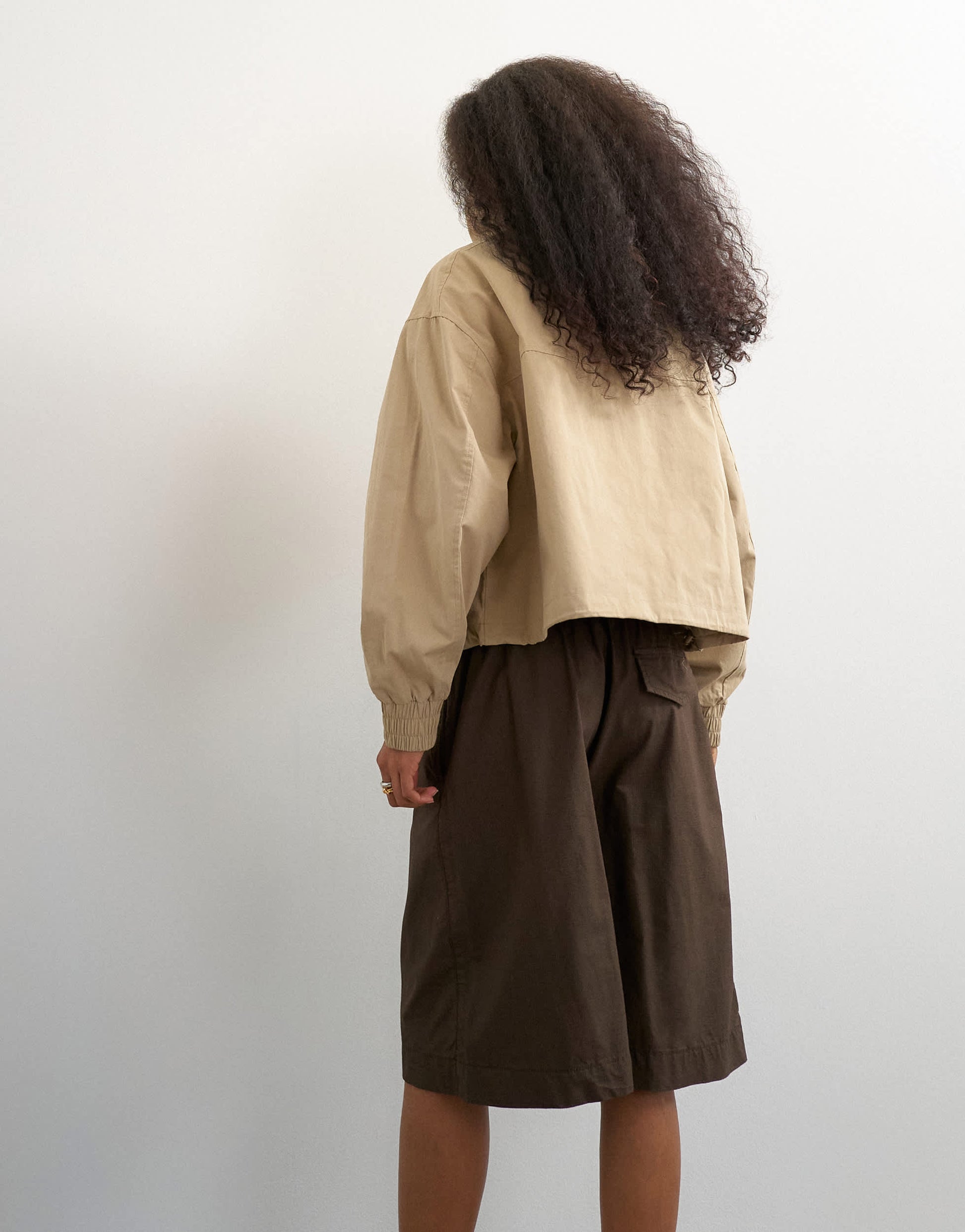 Topshop ripstop short with toggle detail in brown