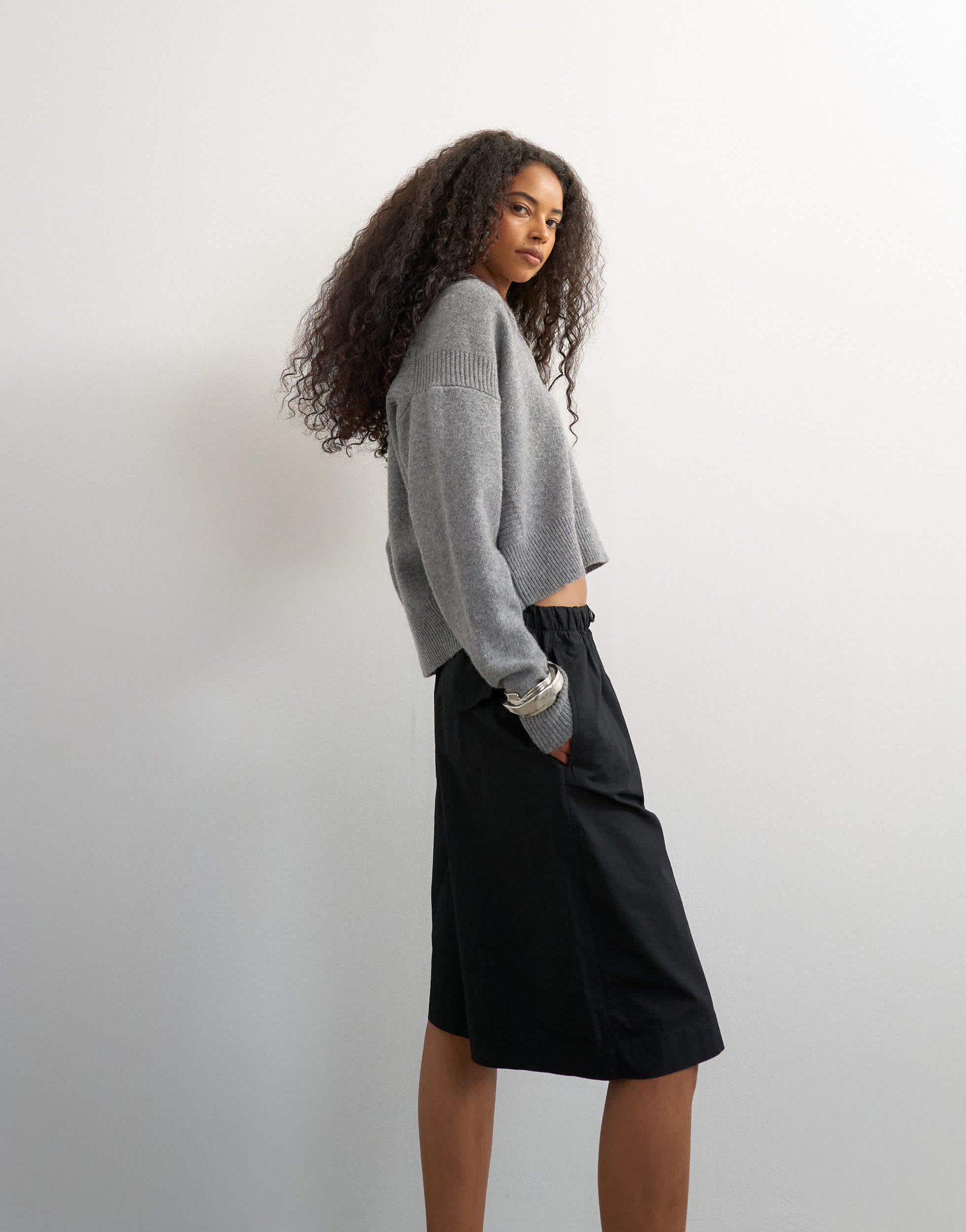 Topshop ripstop short with toggle detail in black