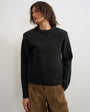 Topshop knitted all needle shoulder padded jumper in black