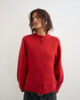 Topshop knitted pocket front cardigan in red