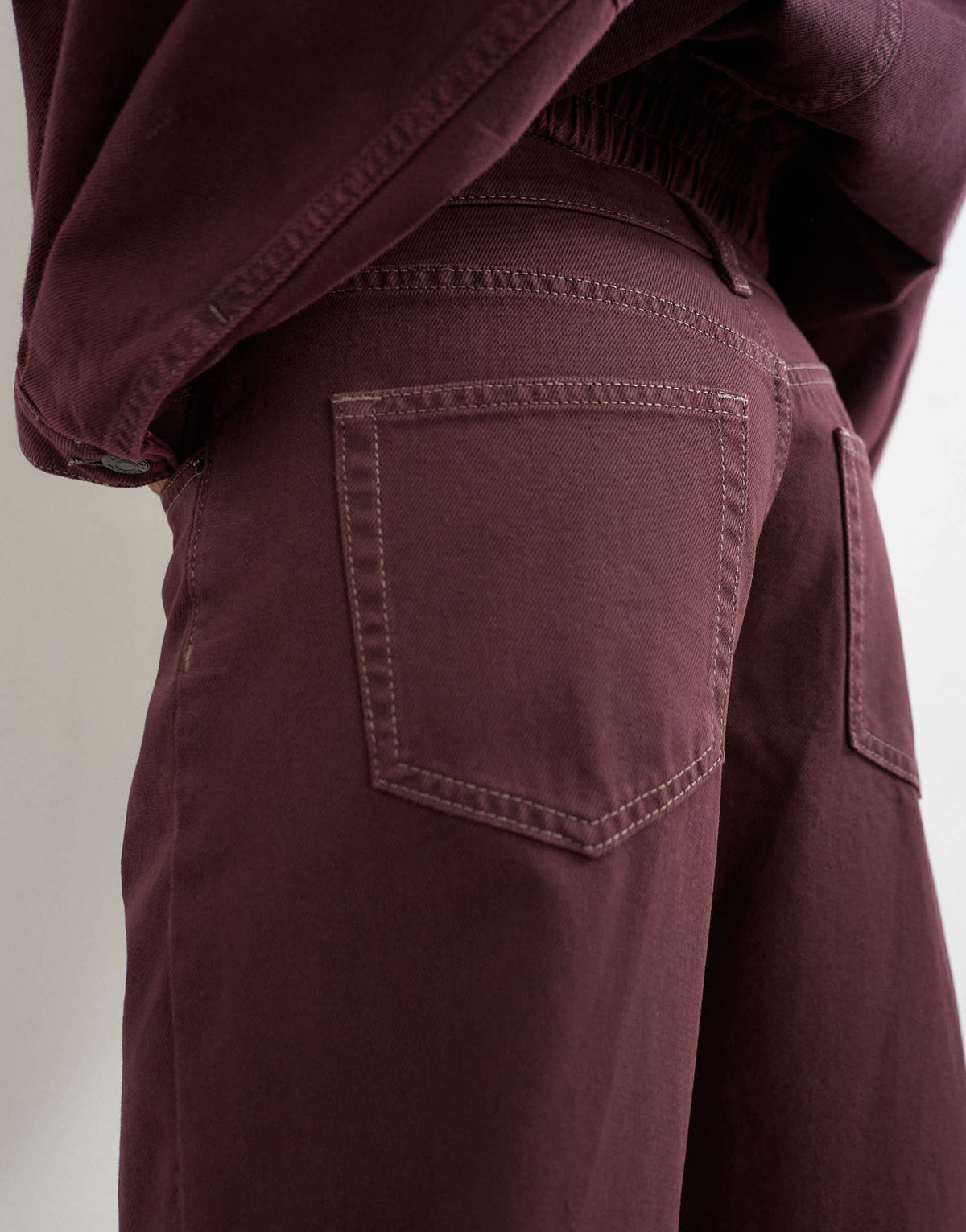 Topshop Ember low rise relaxed straight jean in aubergine