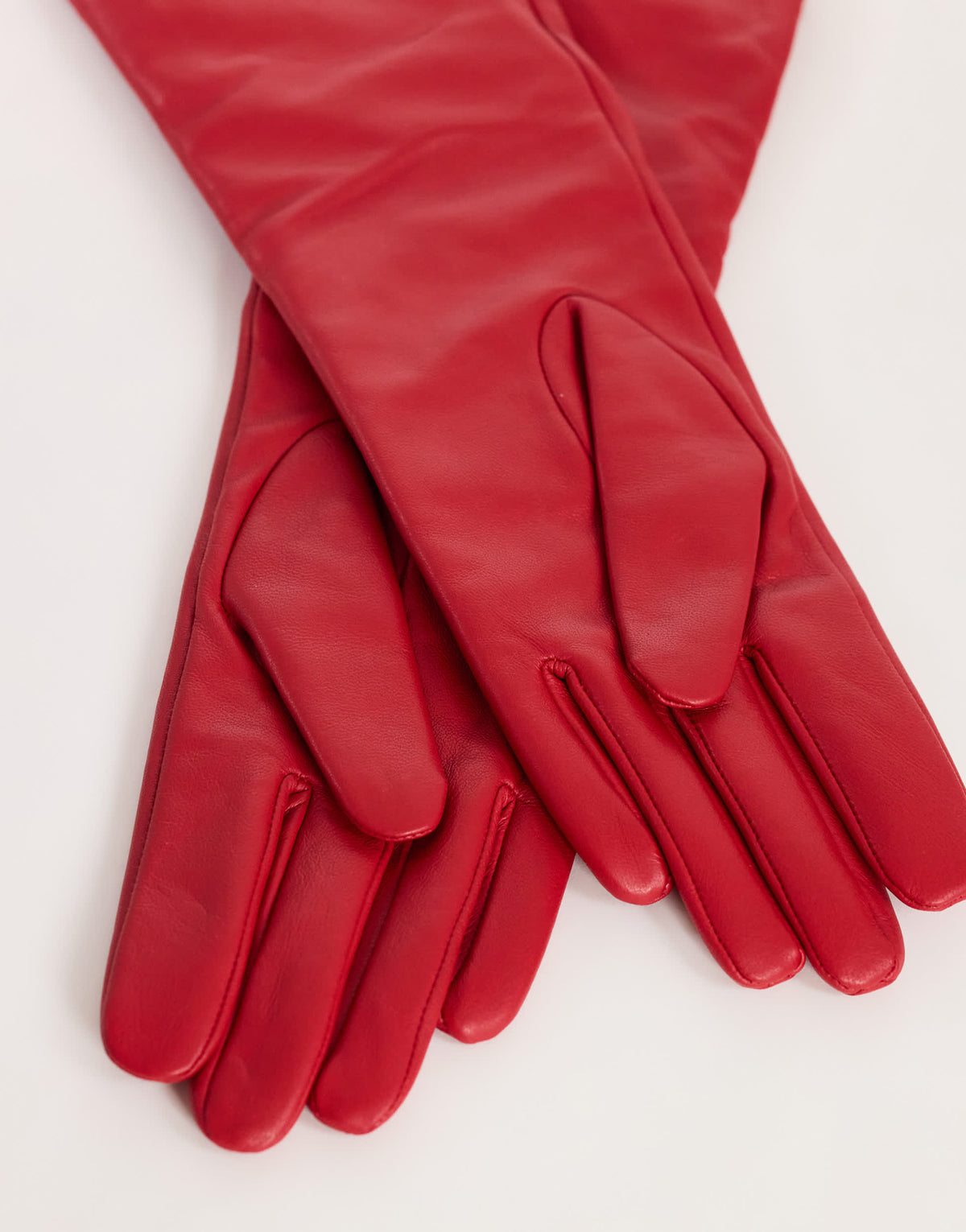 Topshop Gibson real leather gloves in red