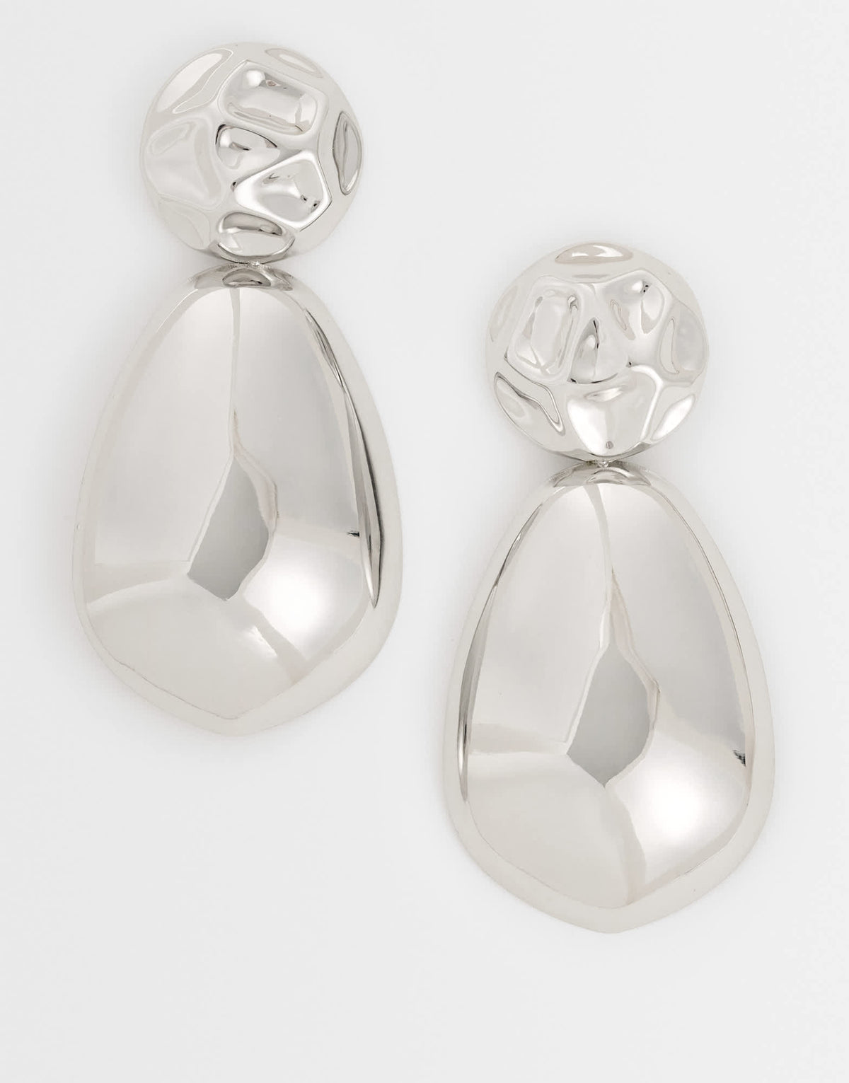Topshop Faye stud drop earrings in silver