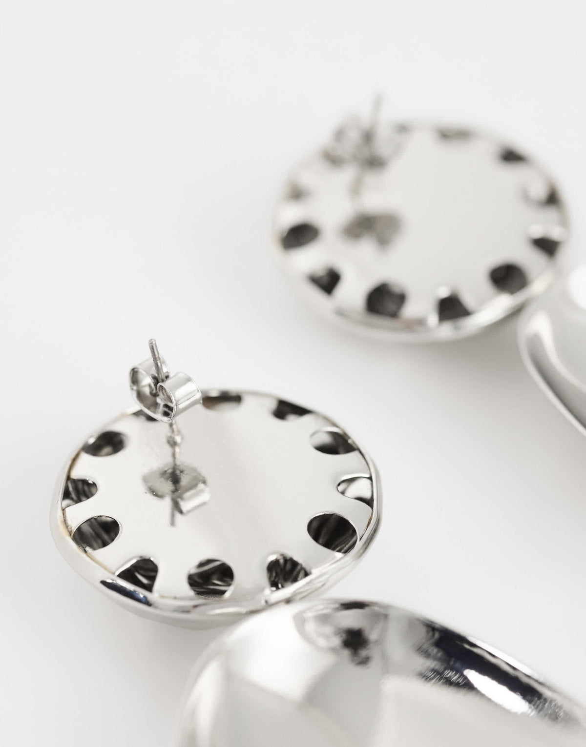 Topshop Faye stud drop earrings in silver