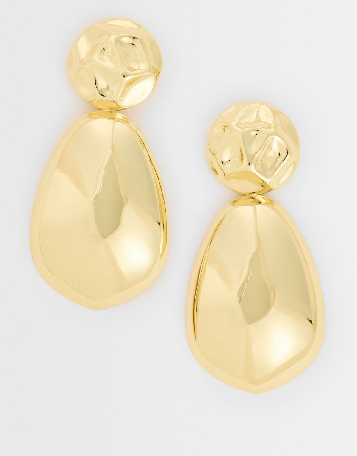 Topshop Faye stud drop earrings in gold
