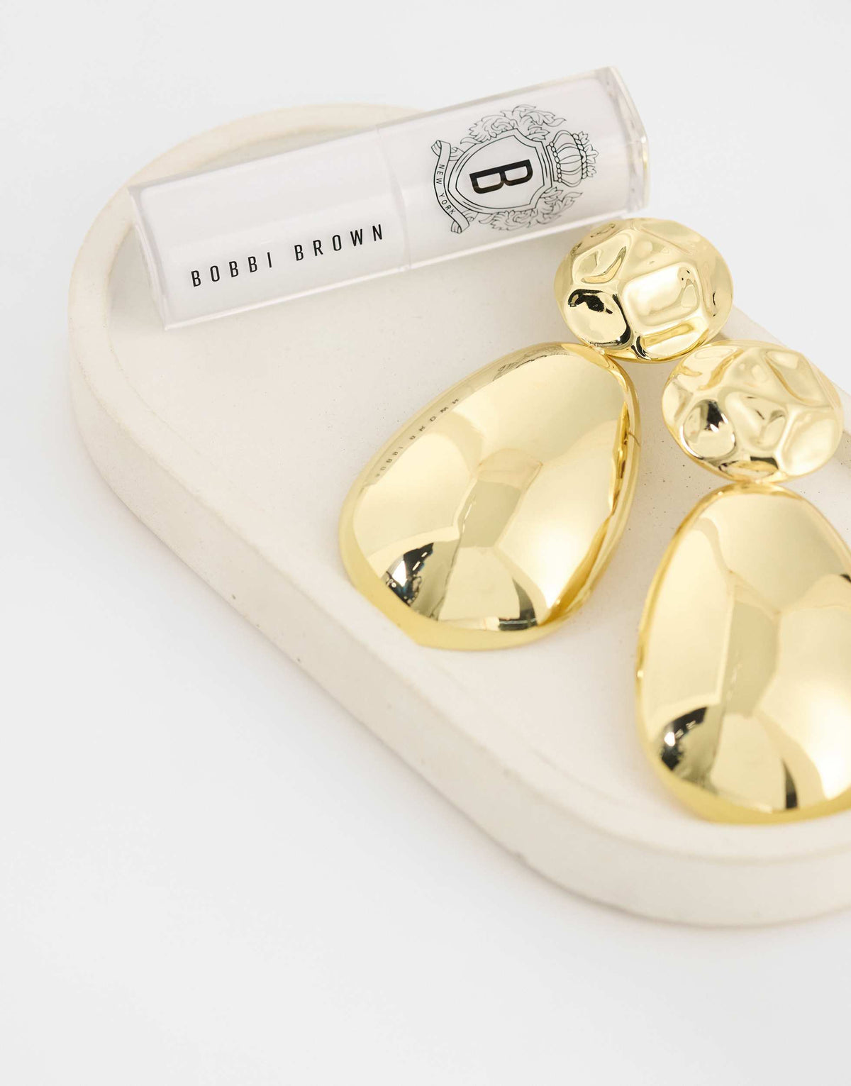 Topshop Faye stud drop earrings in gold
