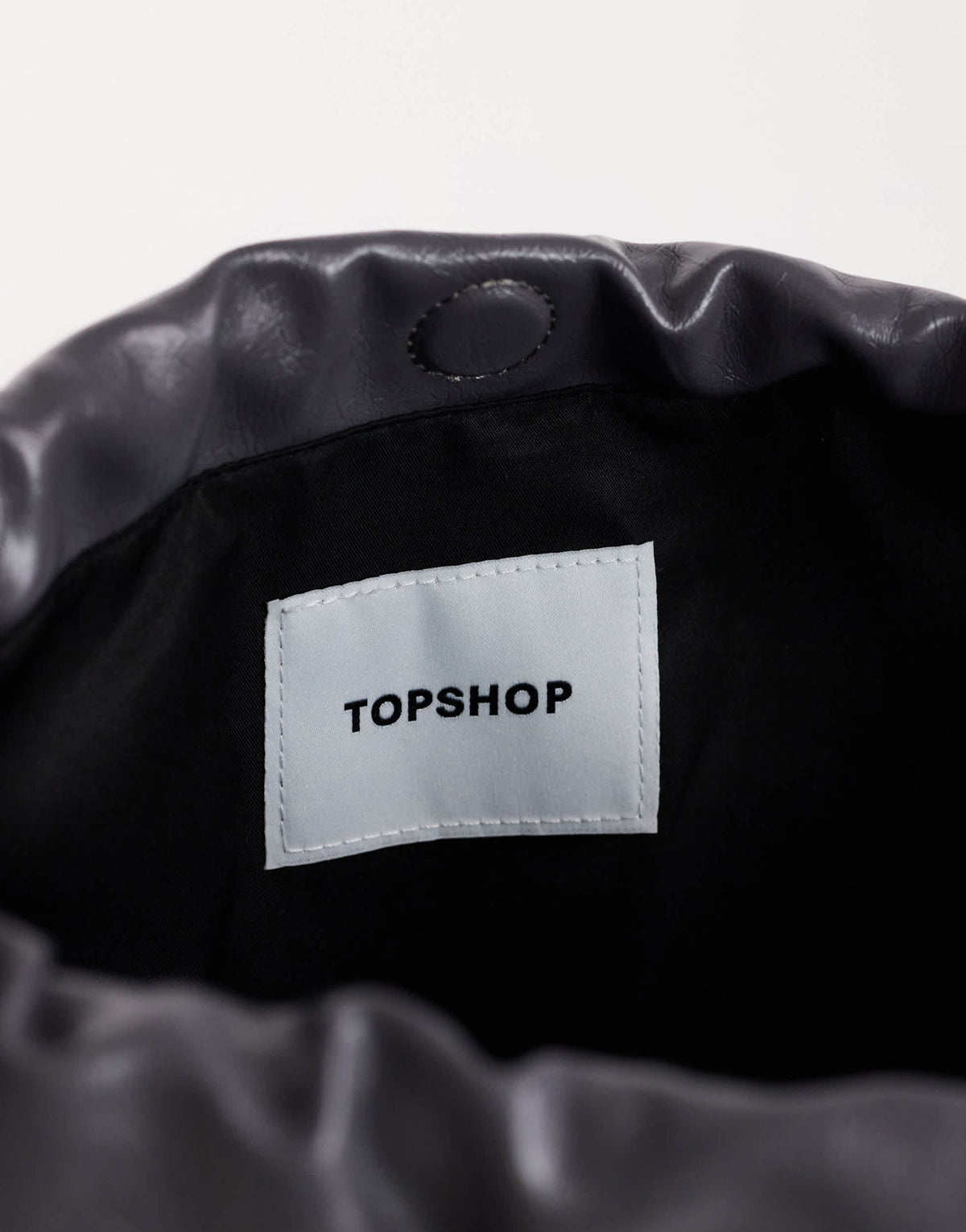 Topshop Chloe oversized ruched pouch clutch bag in grey