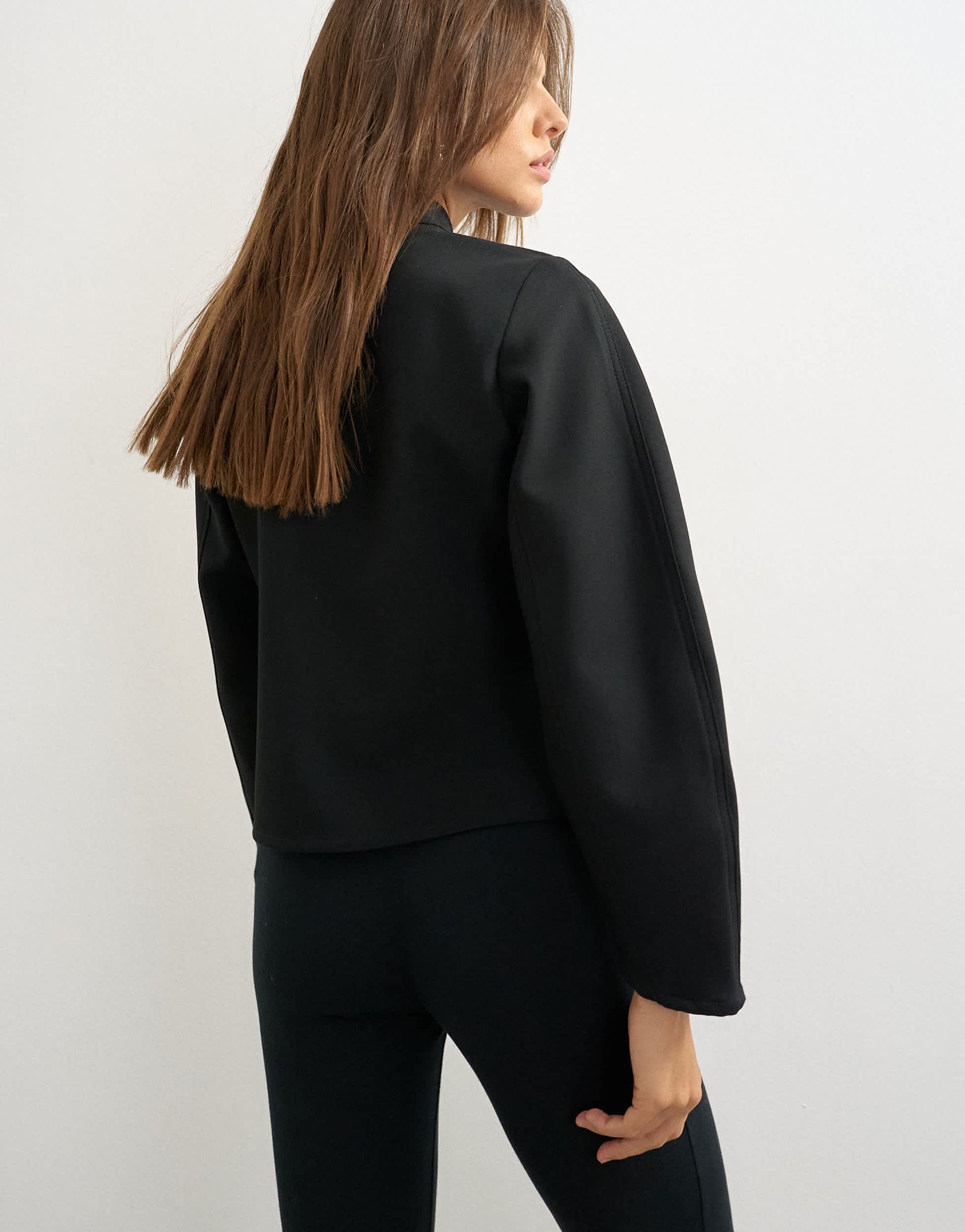 Topshop drummer jacket with detailing in black