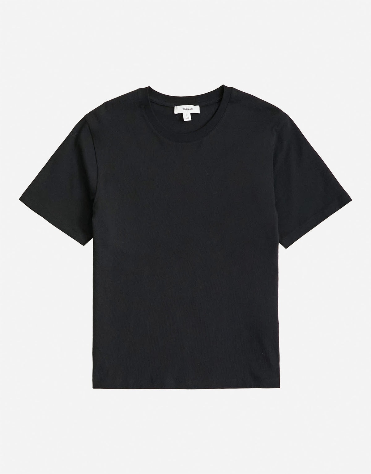 Topman classic fit crop t-shirt in black