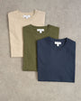 Topman 3 pack classic fit t-shirt in navy, khaki and stone