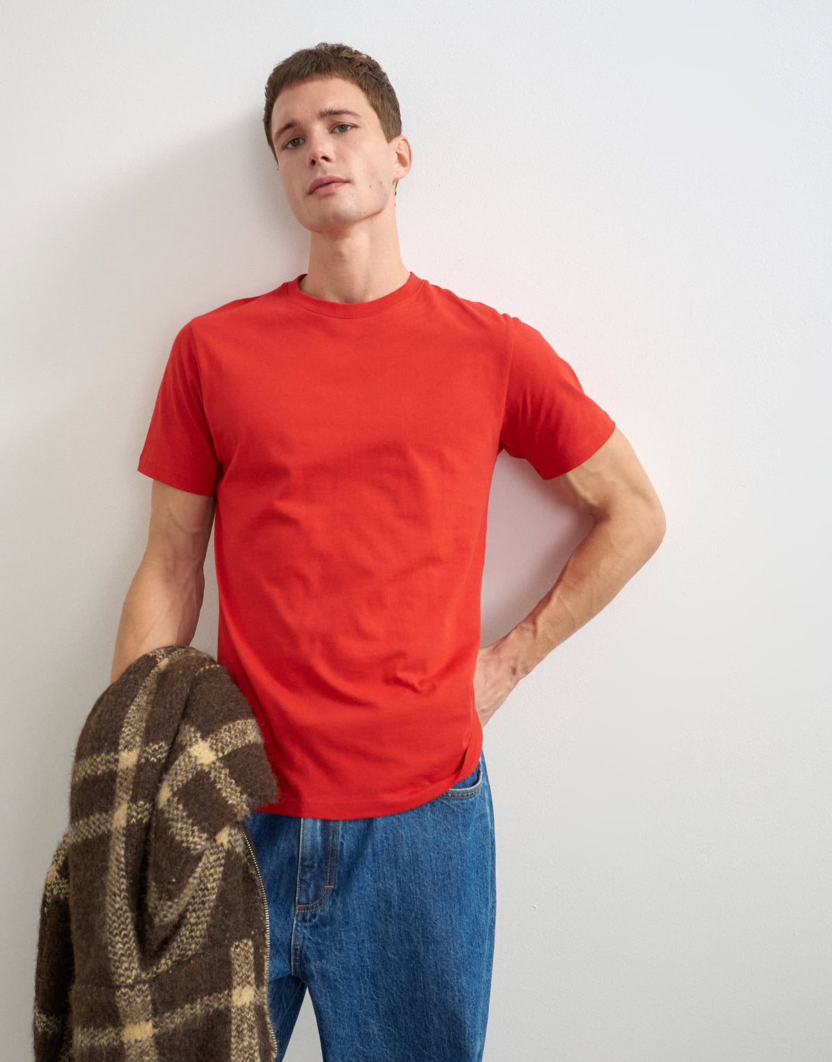 Topman classic fit t-shirt in red