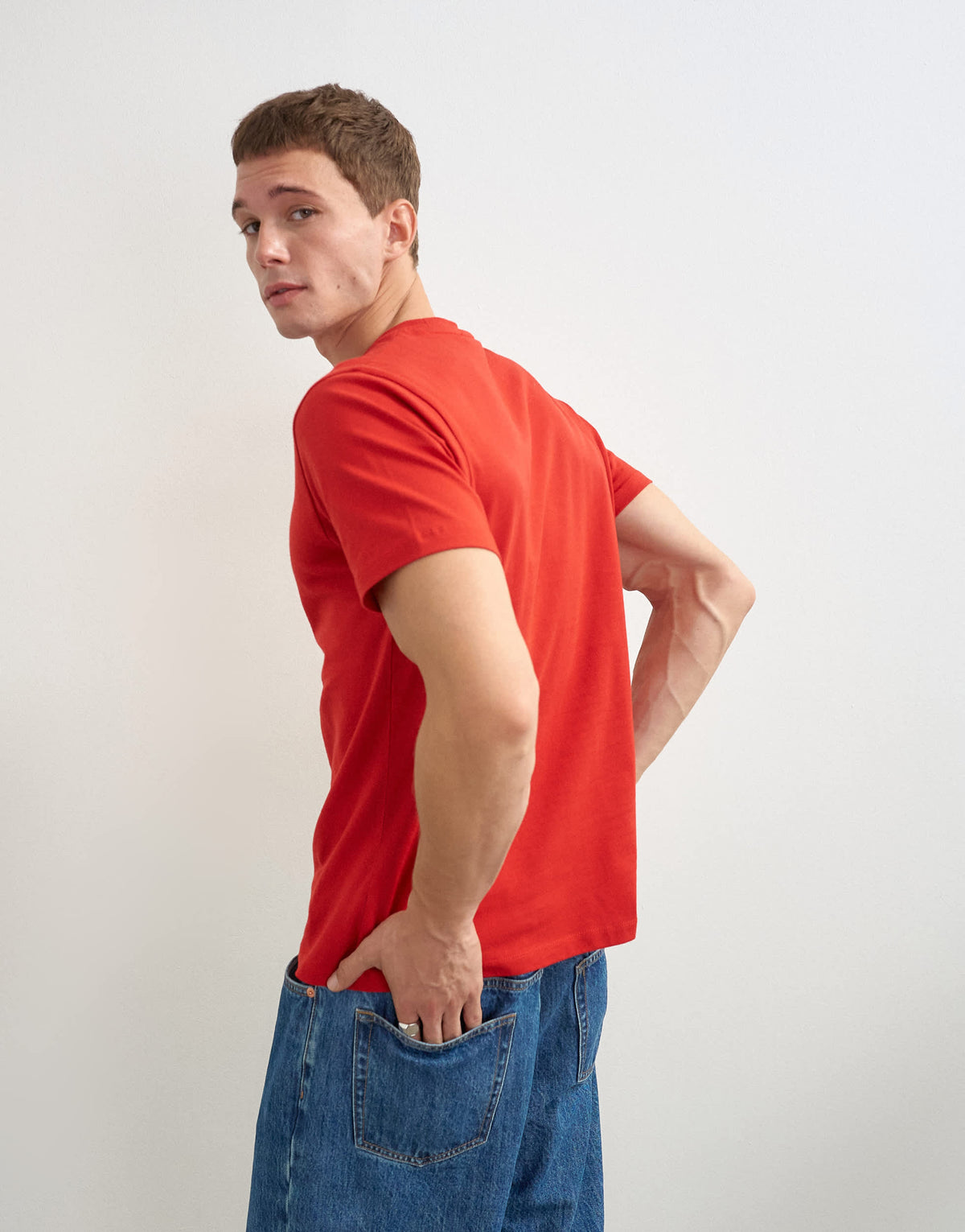 Topman classic fit t-shirt in red