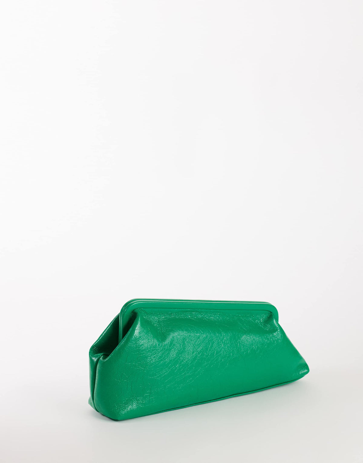 Topshop Anna angular clutch bag in green