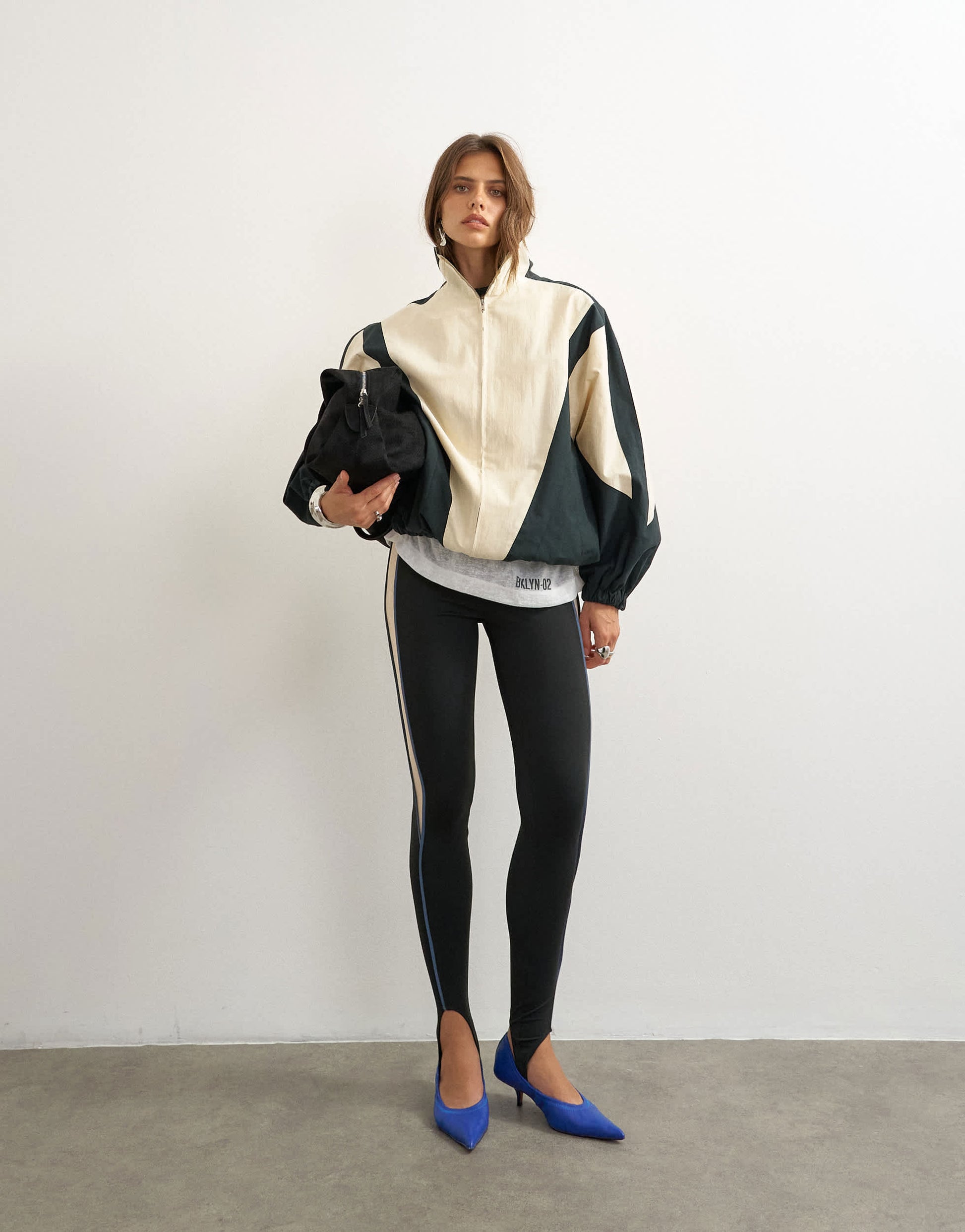Topshop stirrup piping leggings in black